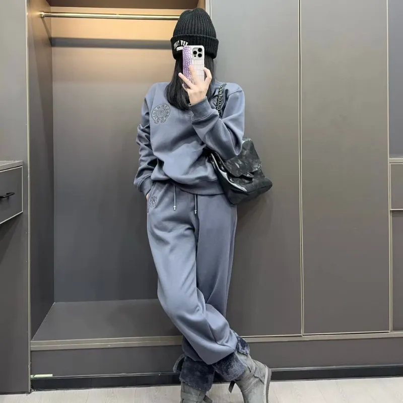 『S-L』セットアップ 気質満点 超人気商品 おしゃれ トレンド 無地 ゆったり 通気性 トップス＋パンツ