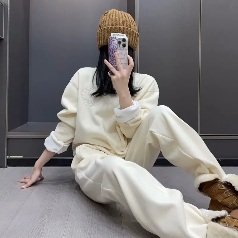 『S-L』セットアップ 気質満点 超人気商品 おしゃれ トレンド 無地 ゆったり 通気性 トップス＋パンツ