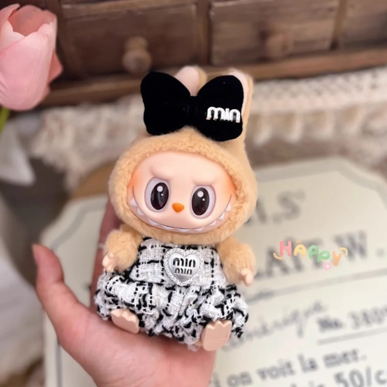 「人形を含まず」セットLABUBU ぬいぐるみ かわいい 3カラー 着せ替え服
