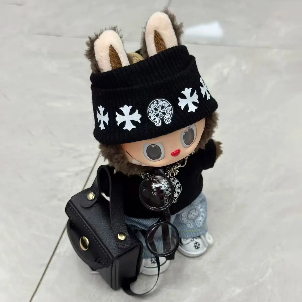 「人形を含まず」7点セットダークヒーローの風 LABUBU ぬいぐるみ かわいい 着せ替え服