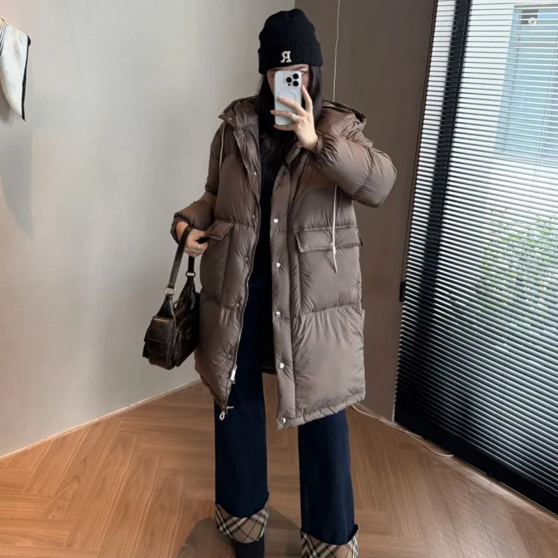 『S-L』美人度アップ クラシック高品質 暖かい 防風 着痩せ効果 合わせやすいダウンアウター
