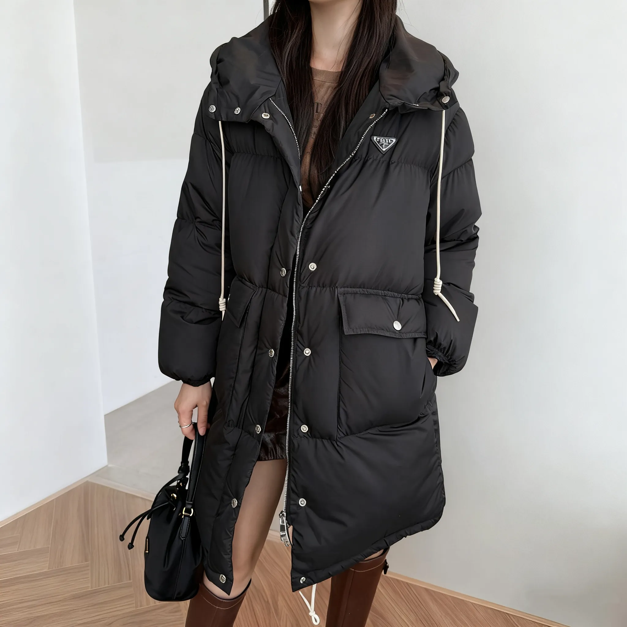 『S-L』美人度アップ クラシック高品質 暖かい 防風 着痩せ効果 合わせやすいダウンアウター